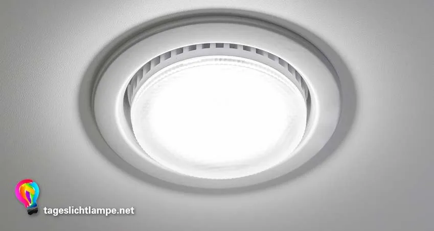 Decken Tageslichtlammpe für Büro oder zu Hause in rund an weißer Decke