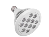 Tageslichtlampe Leuchtmittel - Glühbirne in weiß mit kleinen LED Öffnungen vorne.